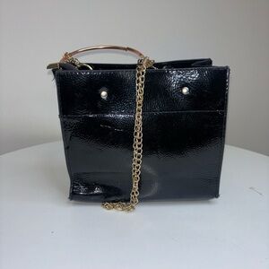 Elegant Black Patent Leather Handbag